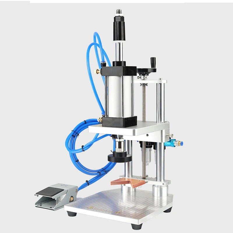 Boruix 0.5Kpa Pneumatic Desktop Capping Machine, Perfume Glass Stopper Plastic Bottle Cap Crimp Sealing Machine