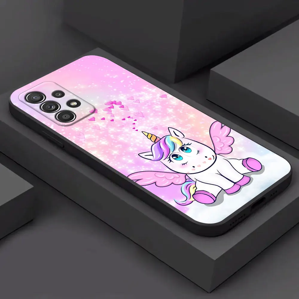 Cute Unicorn Cartoon Rainbow Phone Case For Samsung Galaxy A15 A25 A24 A23 A22 A21S A20s A13 A10 A05S A04 A03 A02 A14 Soft Cover