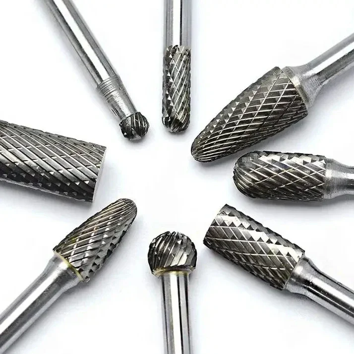 8pcs-set 50sets-carton 1/4'' Double Cut Tungsten Steel Carbide Rotary Burr Die Grinder Shank Bit Set Abrasive Tools from US