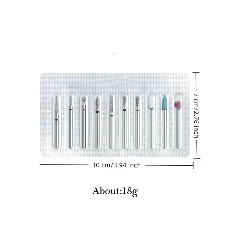 10 個電気ネイルドリルビットマニキュアペディキュア用タングステン角質除去爪研磨研削ヘッドマニキュアツール