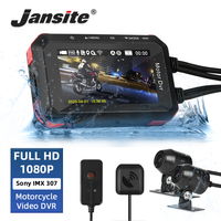Jansite Dual 1080P Motorcycle DVR Full Body Waterproof Moto Camera WiFi GPS Dash Cam Front Rear Driving Video Recorder Black Box