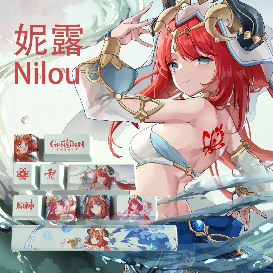 

Genshin Impact peripheral Nilou Keycaps 10 key mini set OEM high PBT heat sublimation keycaps