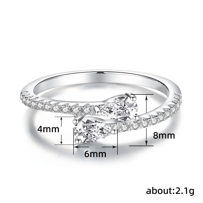 925 Sterling Silver Bright Zirconia Finger Ring Female Accessories for Engagement Ceremony Fashion Dainty Chic Wedding Jewelry - view 5