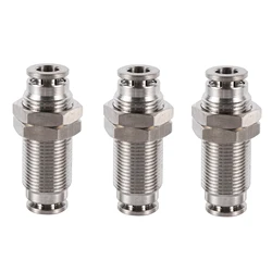 PM Bulkhead Quick-Insertion Connector Air Hose Pneumatic Pipe Fitting Joint 6/8/10/12mm OD Tube Coupling Garden Water Connector