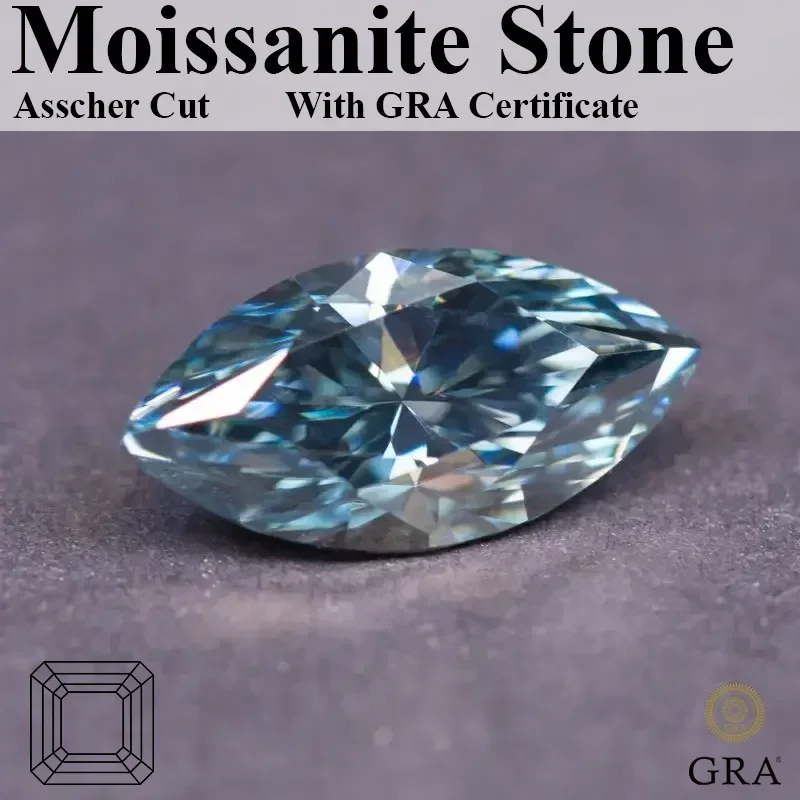 

Marquise Gray Color Moissanite Stone Artificial Gemstone Advanced Extremely Shiny Jewelry Rings Earrings Making with Certificat