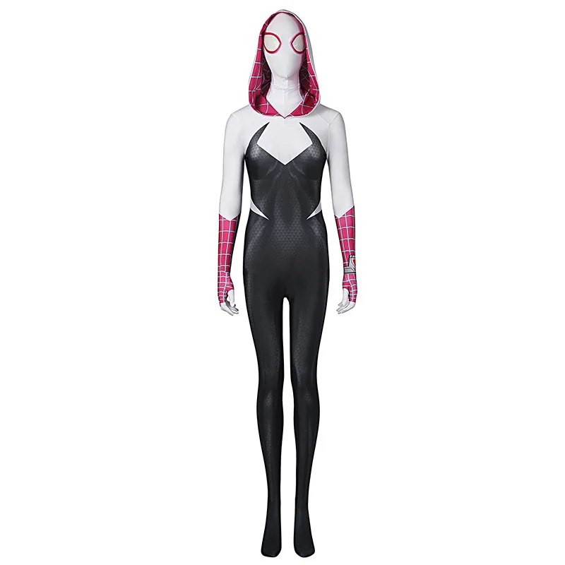 

Jumpsuit: Across The Spider-Verse Gwen Costume One-Piece Spandex Suit, Movie Version