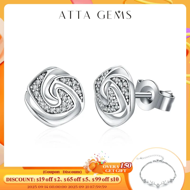 

Attagems D Color Moissanite Stud Earrings For Women Test Passed Top Quality 925 Sterling Silver Wedding Jewelry Girlfriend Gift