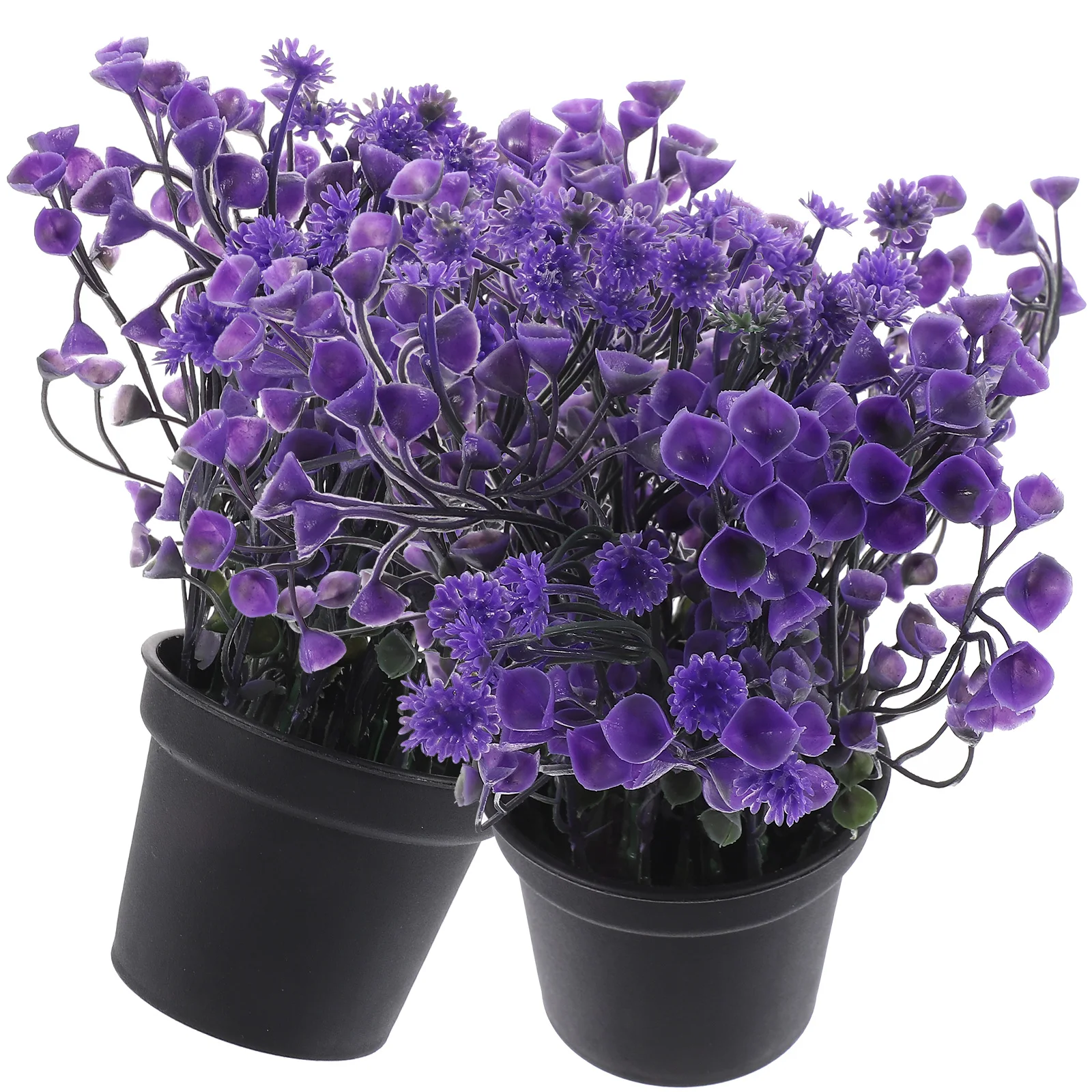

2pcs Small Purple Plastic Plants Indoor Fake Artificial Bonsai Bonsai Artificial Plant Adornments Lifelike Easy Care Vivid Look