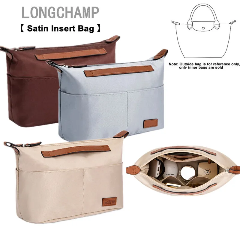 أحمر الشفاه الحبر النايلون إدراج المنظم حقيبة ل Longchamp LE PLIAGE حقيبة حقائب يد فاخرة السفر الداخلية محفظة حقائب ماكياج المحمولة