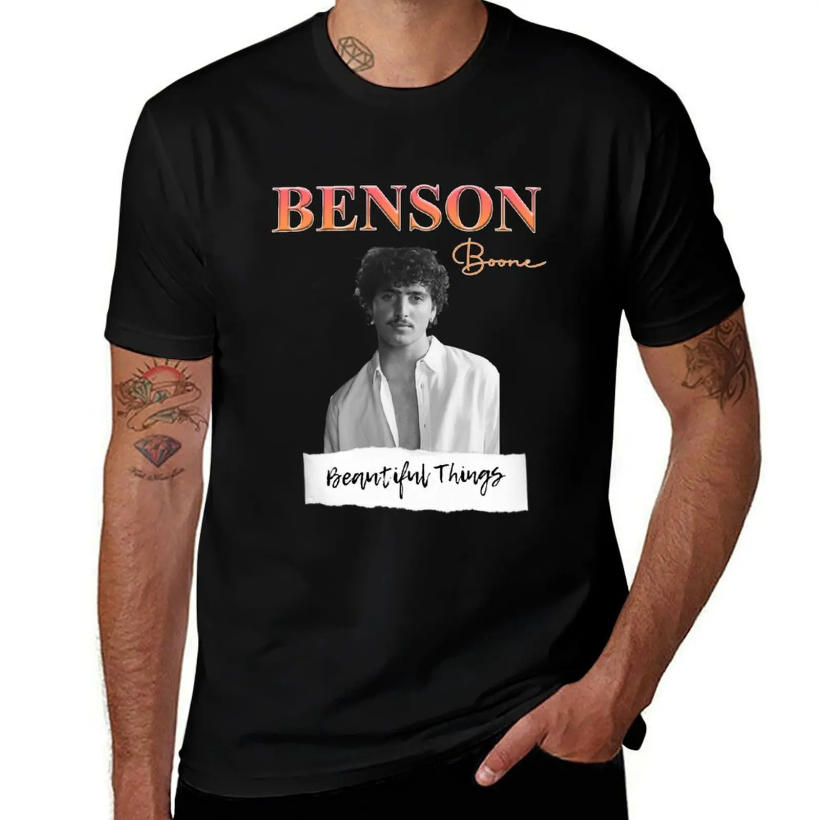 Beautiful Things Vintage Album Design T-Shirt Basic Daily Outfit Short Sleeve Tee