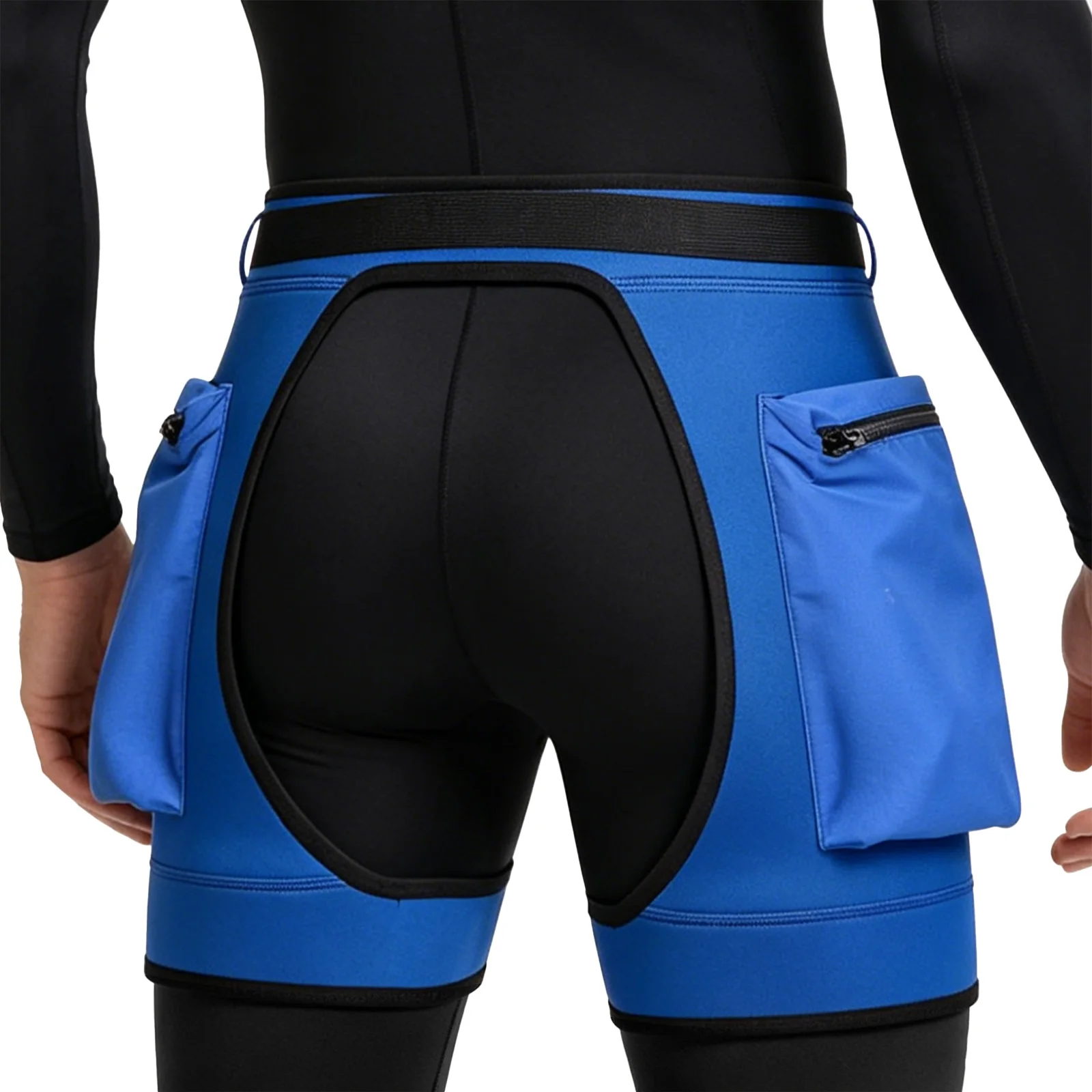 Mens Womens Swimwear Wetsuit Short Pants Zipper Large Pockets Swimsuit Adjustable Hook-loop Fastener Scuba Diving Stretch Shorts