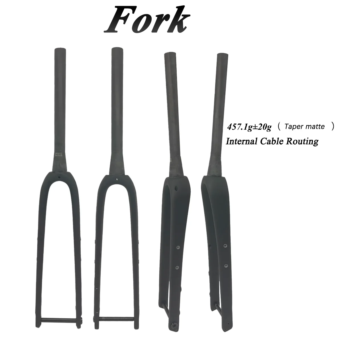 

Gravel Bike Fork T1000 Full Carbon Fiber Black Matte Finish Internal Cable Routing Ultralight Rigid Fork for Cycling Bicycle Par