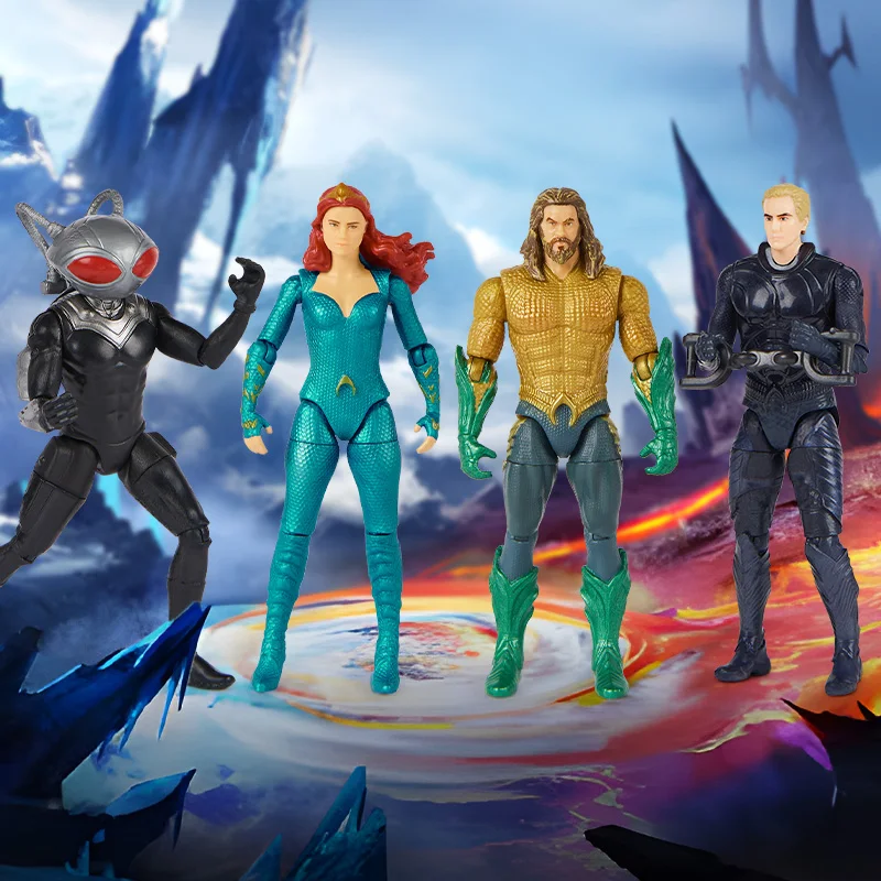 Figurine d'action Aquaman originale pour garçons, films DC, figurine de dessin animé Manta noir, poupée de mobilité articulée, ornement, cadeaux d'anniversaire