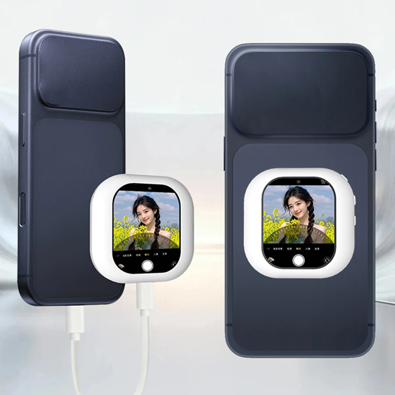 Rear Camera Selfie AI Touch Screen Mini Monitor 2.01 Inch IPS WiFi Wireless Mirroring 500mAh Battery