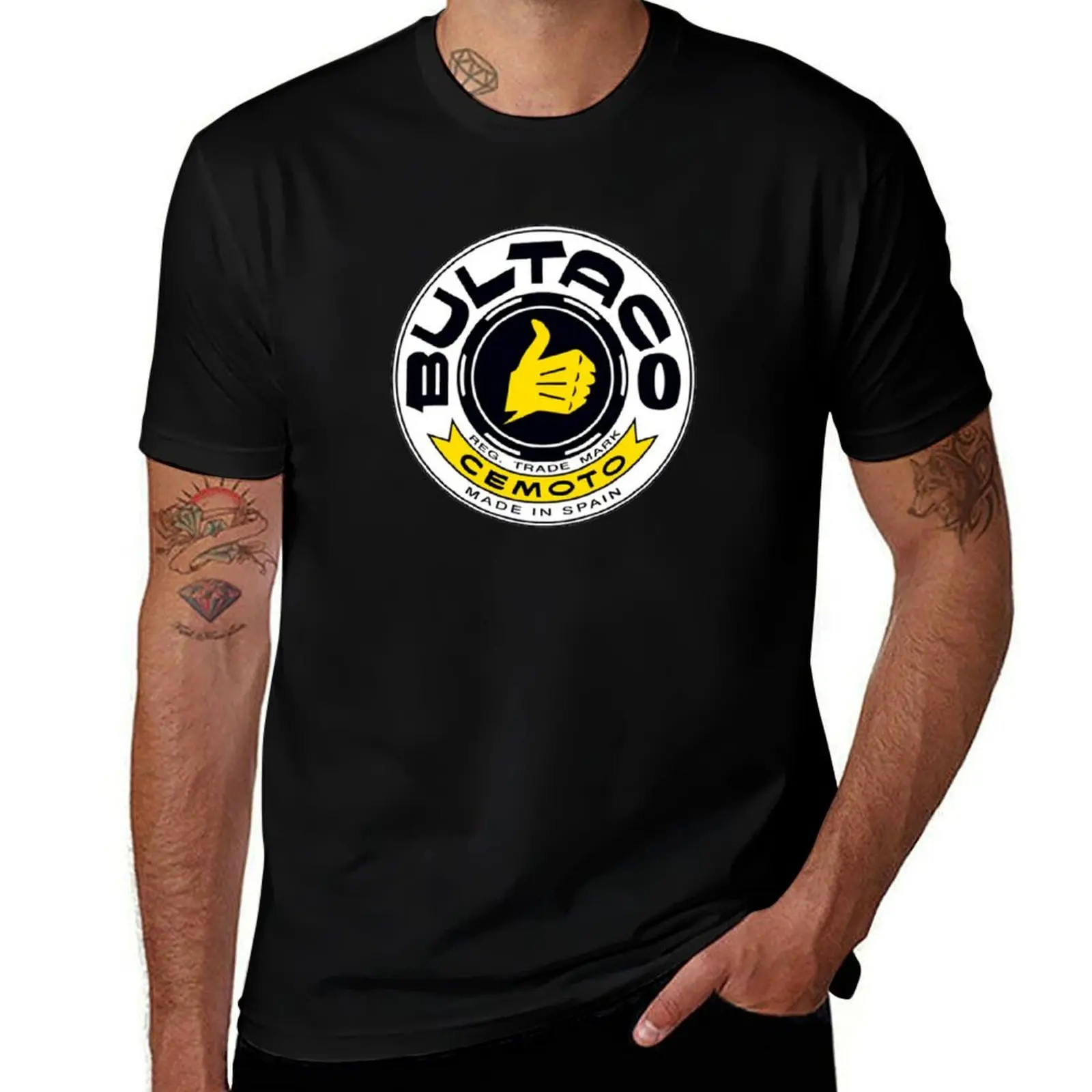 Bultaco Logo T-Shirt Functional Casual Short Sleeve Tee