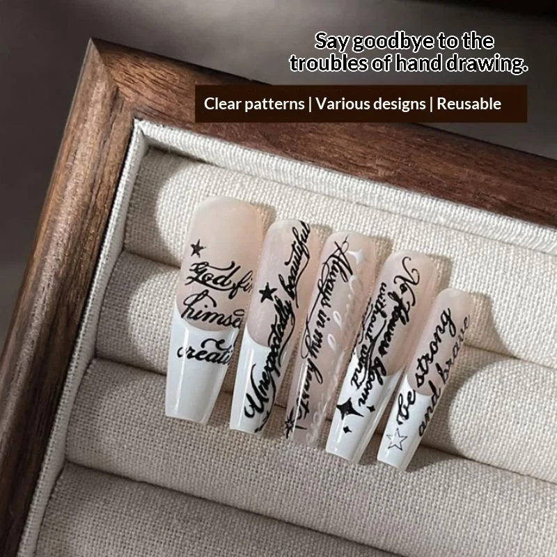Hochpräzise Nagelstempelplatten mit englischem Alphabet aus Edelstahl, langlebige Maniküre-Werkzeuge für Nagelkunst-Enthusiasten – Detail 7