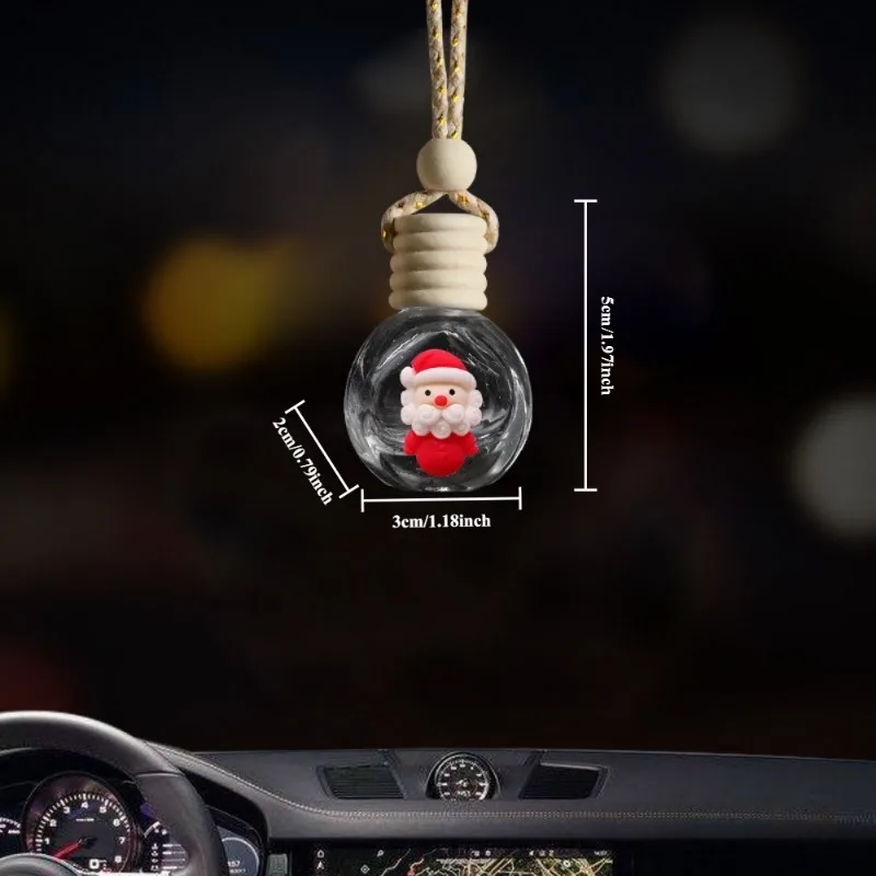 Decoración clásica del coche de la Navidad de la barba de Papá Noel - Botella de fragancia vacía para ventilación, adorno festivo del tamaño compacto