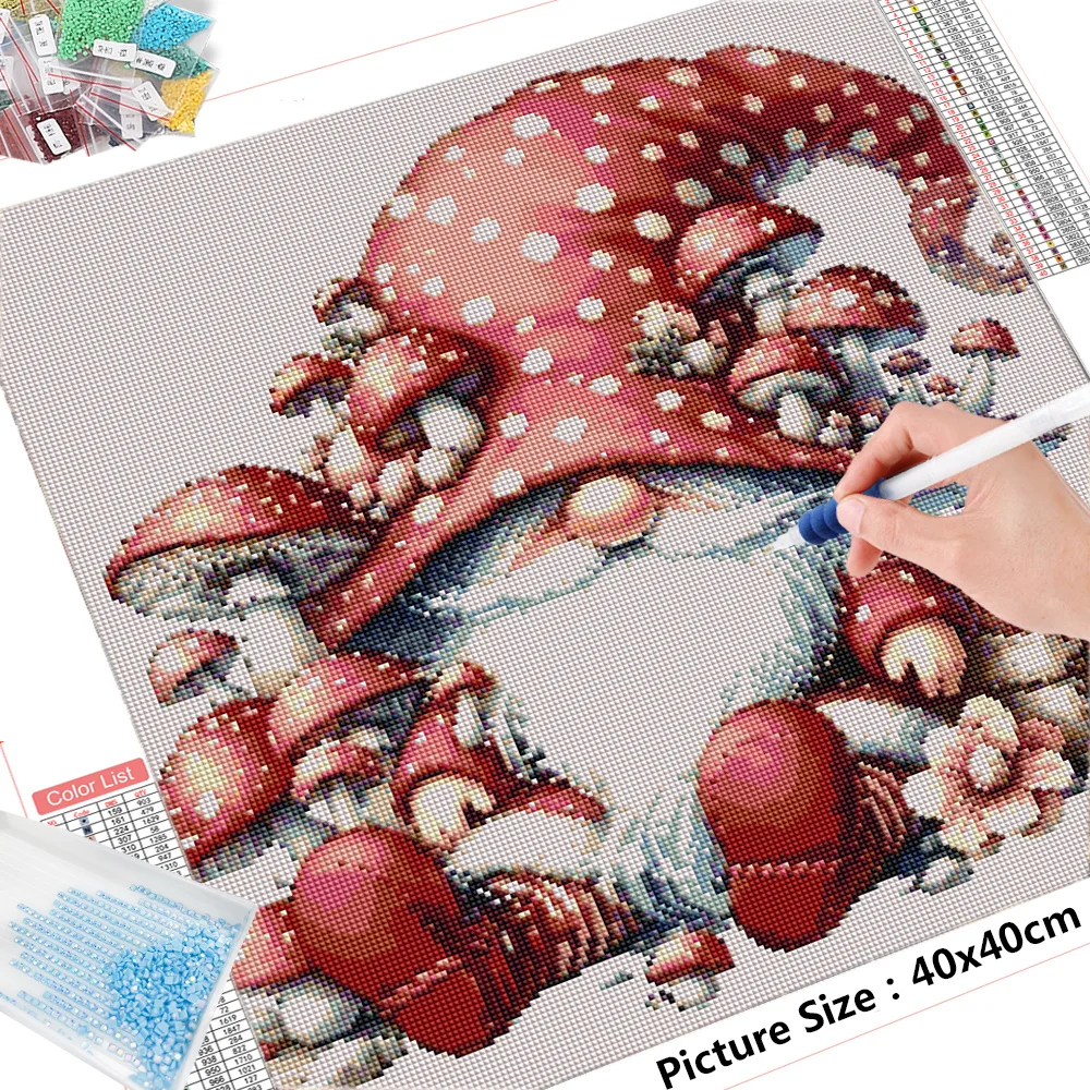 HUACAN Diamond Painting Gnome Embroidery Cross Stitch Cartoon Mosaic New Arrival 5D DIY Picture Rhinestones Handmade Gift