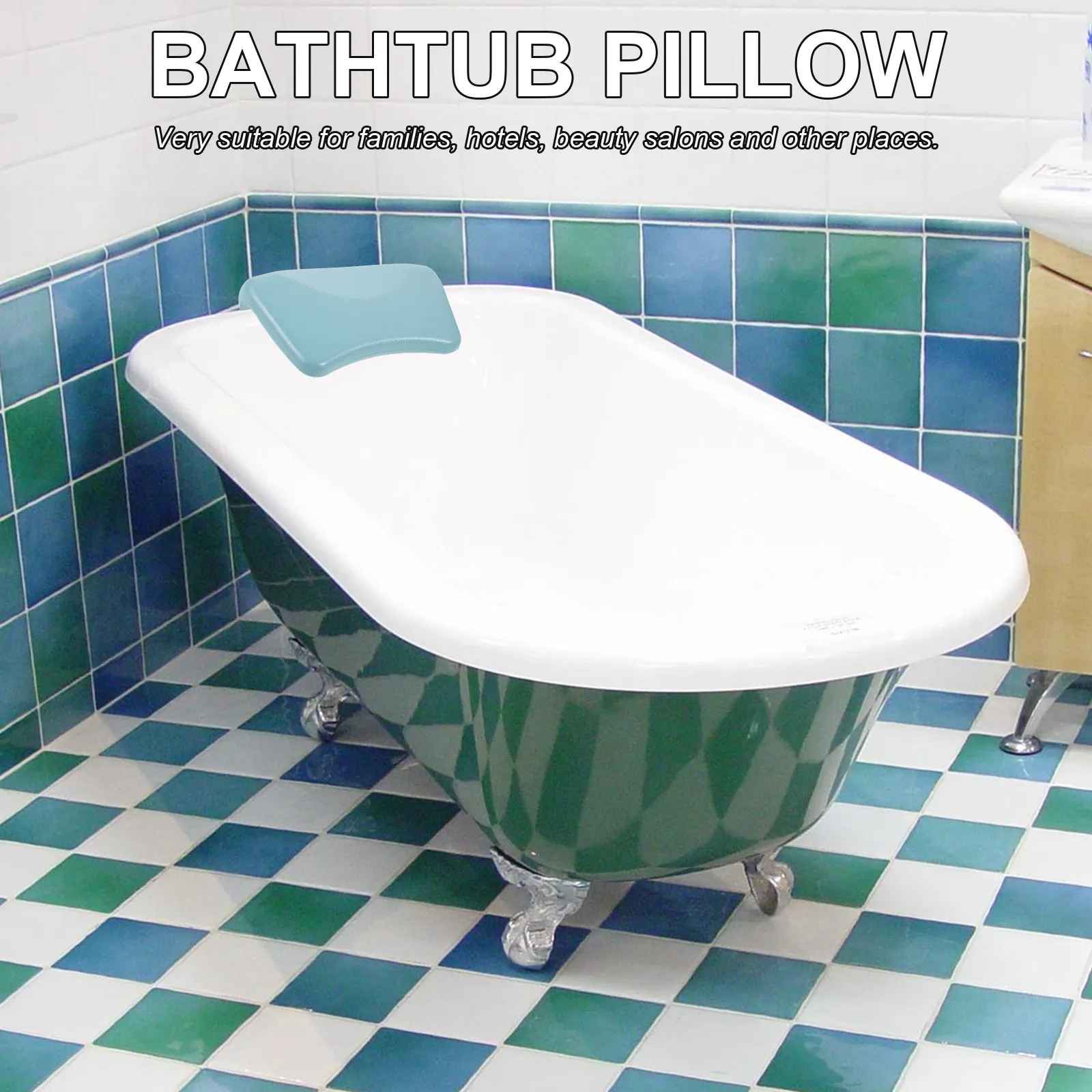 Bathtub Pillow PU Material Breathable Neck Cushion for Bath Spa Headrest Pillow Suction Cup Non Slip Support Comfortable
