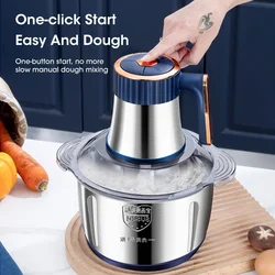 Home Electric Meat Grinder 5L Large Capacity Pulverizer Multifunctional Vegetable Fruit Meat Slicing Pulverizer Kitchen Mixer