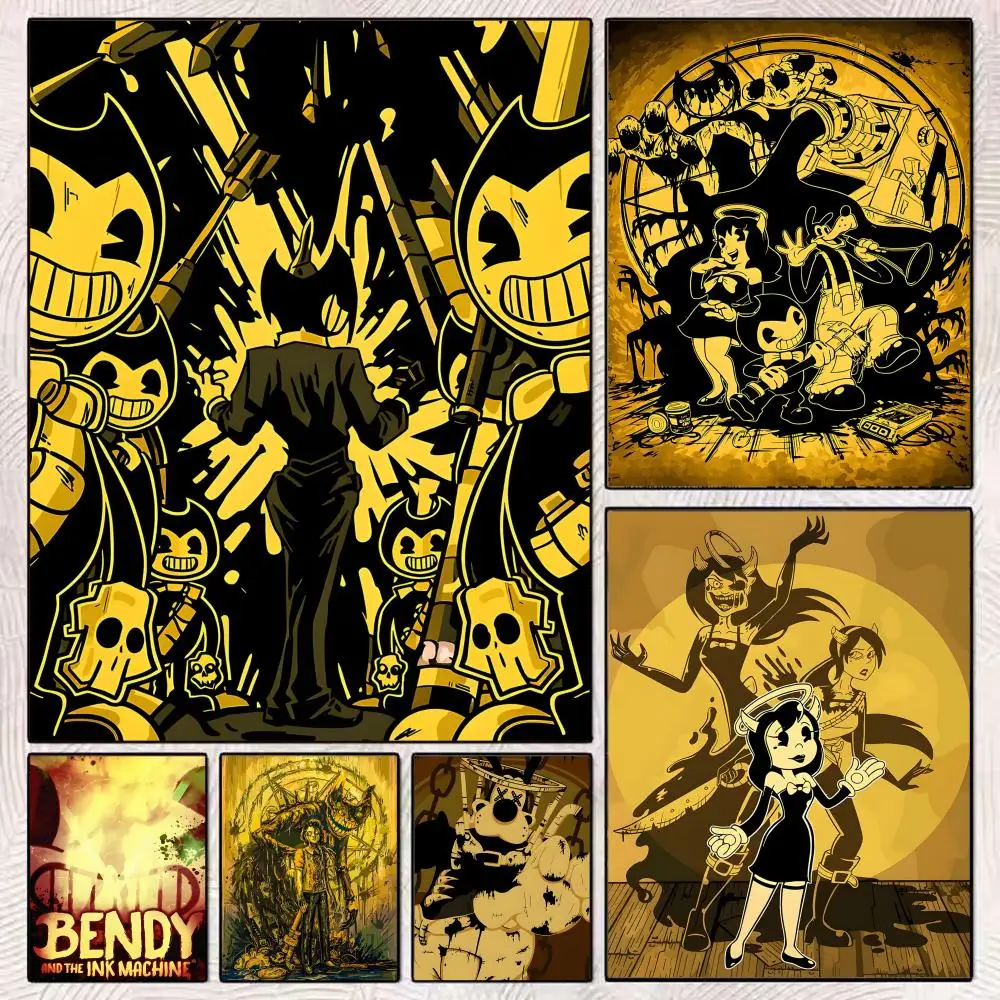 Картина на холсте B-Bendy and the Ink Machine: каллиграфия и живопись для спальни, гостиной, домашнего декора, украшение, наклейки, подарок