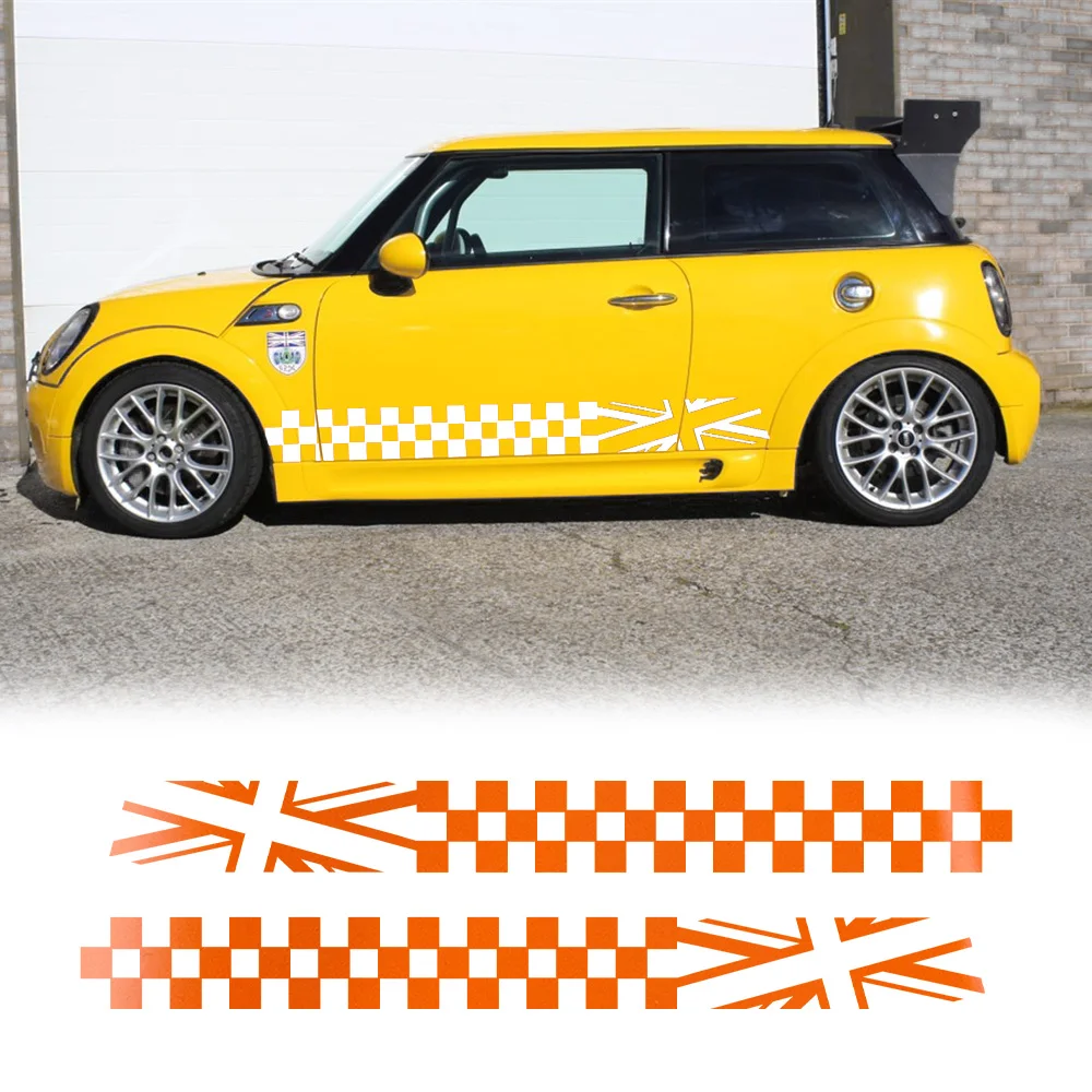 Union Jack Car Track Racing Sticker Car Door Side Sticker for Mini Cooper S R50 R52 R53 R55 R56 R59 R60 R61 F54 F55 F56 F57 F60