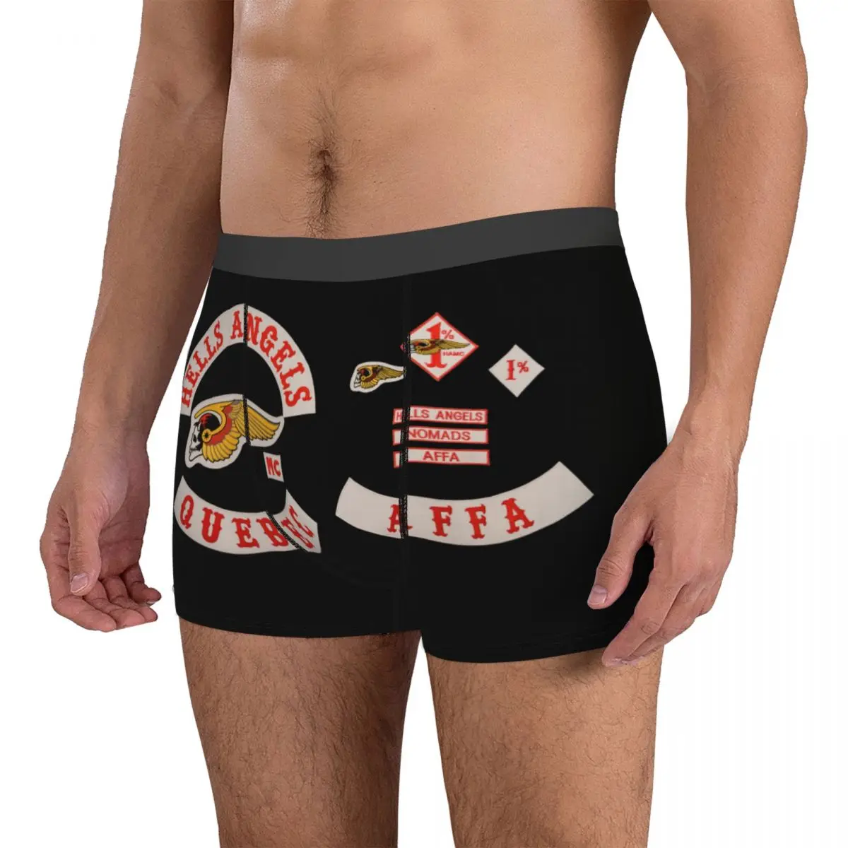 Hells Angels Logo Boxer Shorts para Homens, Cuecas Boxer, Calcinhas Masculinas, Roupa Interior Ventilada, Presentes de Namorado