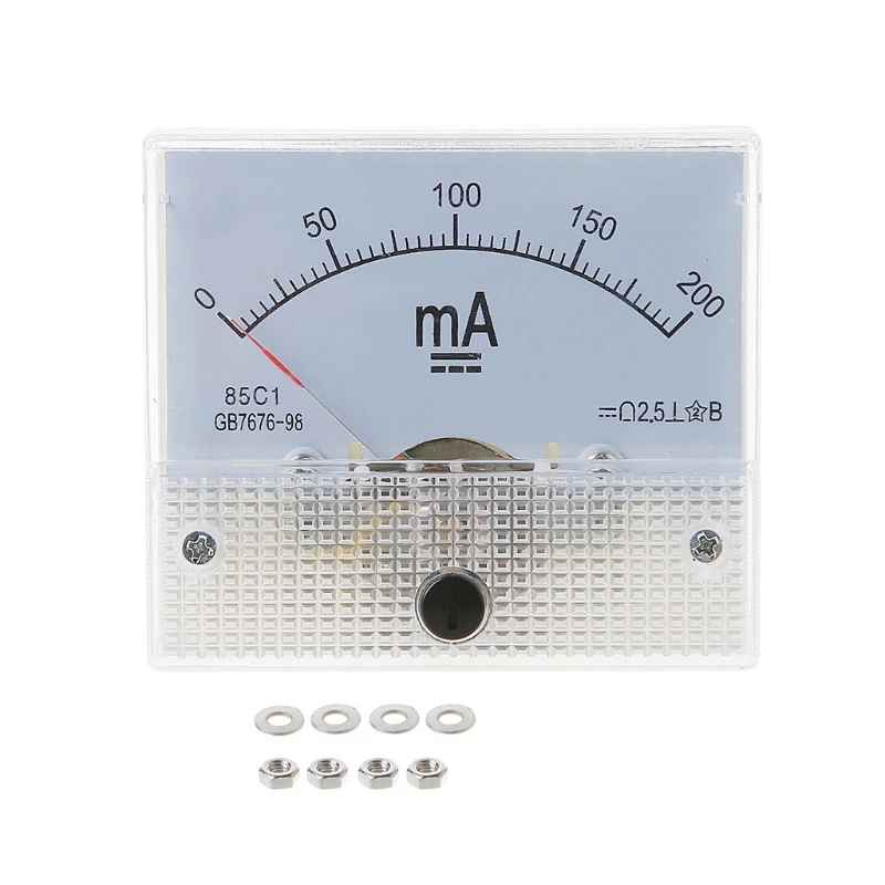 Ammeter Rectangle Analog Panel 1A/2A/30A/50A/100A/100ma Auto Circuit Measurement Devices Ampere Tester Gauge Durable Dropship