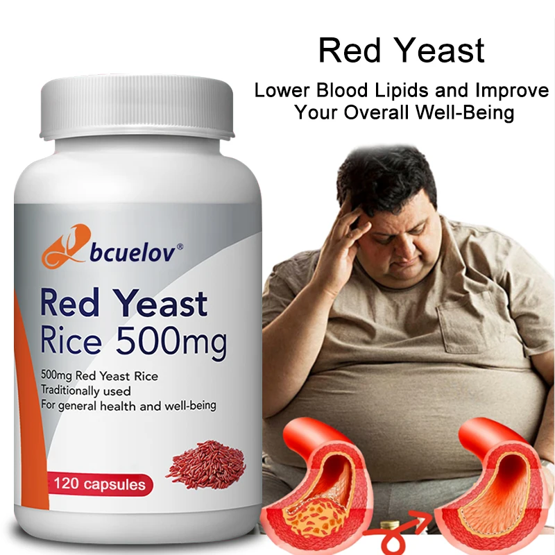 Red Yeast Rice Capsules - Maintain Healthy Cholesterol Levels, Heart Health, Lipid Reduction, Cardiovascular Health