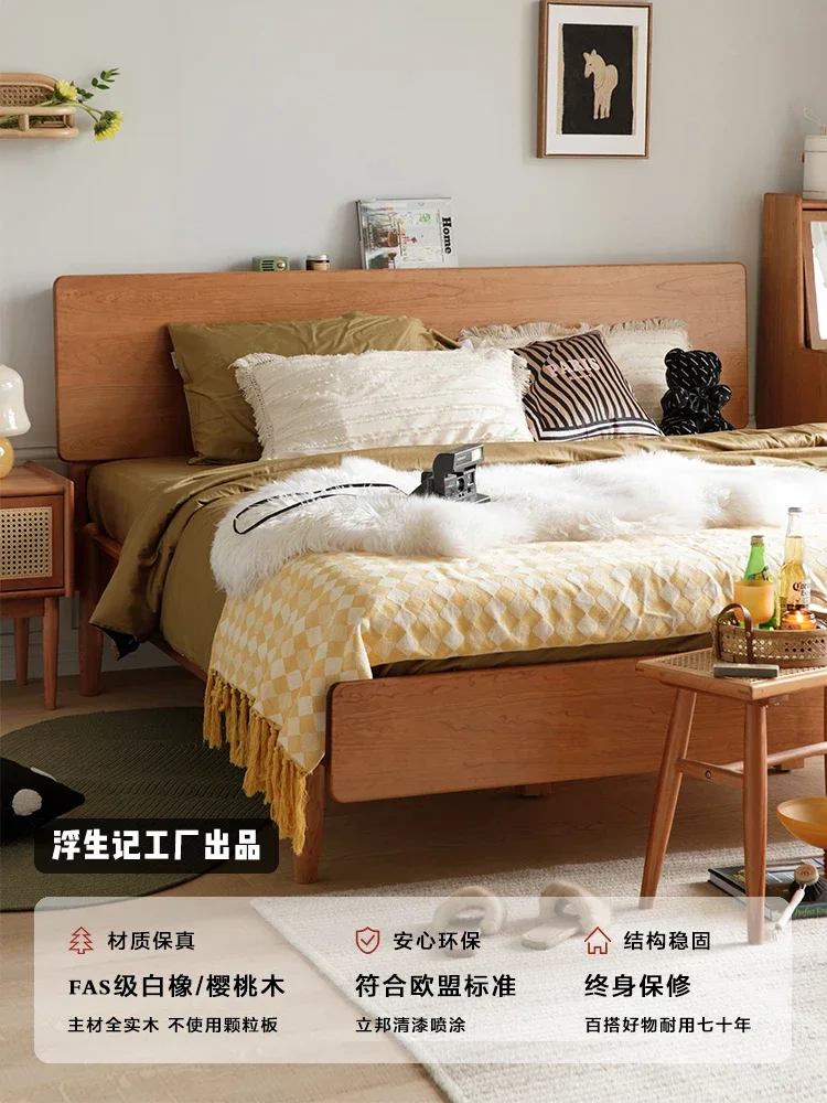 

Кровать плавающая Life/high box для хранения, простая современная двойная однотонная Скандинавская мебель Master s 1,8, большая мебель в японском стиле