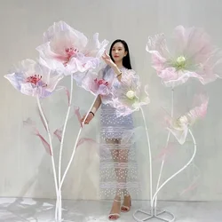 170cm Wedding Decor Simulation Flower Silk Poppy Garden Decoration Fake Flowers Decorative Window Display Artificial Flowers