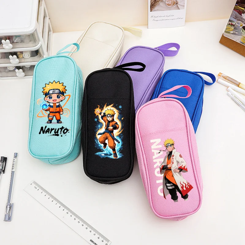 NARUTOs Federmäppchen, Cartoon-Sasuke-Stifttaschen, bedruckte Anime-Figuren, Schreibwarenbox, Bleistiftbeutel, Stiftetui, für Kinder, Schulbedarf, Geschenk