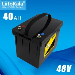 LiitoKala 48v 40ah 30ah lifepo4 battery with 30A BMS for 48v 1500w machinery electric bicycle bike scooter go cart