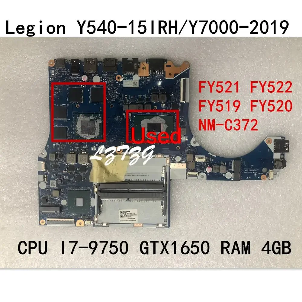 

For Lenovo Legion Y540-15IRH/Legion Y7000-2019 Laptop Motherboard CPU I7-9750H GTX1650 4G FRU 5B20S42503 5B20S42504