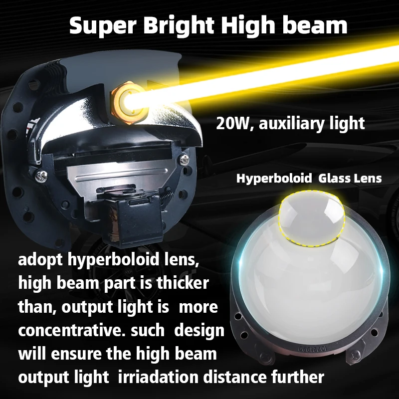 2.5‘’Hyperboloid Bi LED Lense Headlight H4 H7 H11 9005 9006 Headlamp Upgrade Angel Eyes Car Light Accessory Motorcycle Retrofit