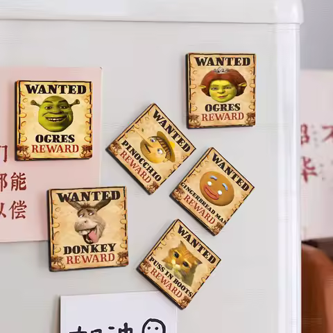Cartoon Funny S-Shrek Movie Photo Fridge Magnet Square Stickers Personalize Home Decor Souvenirs Gift