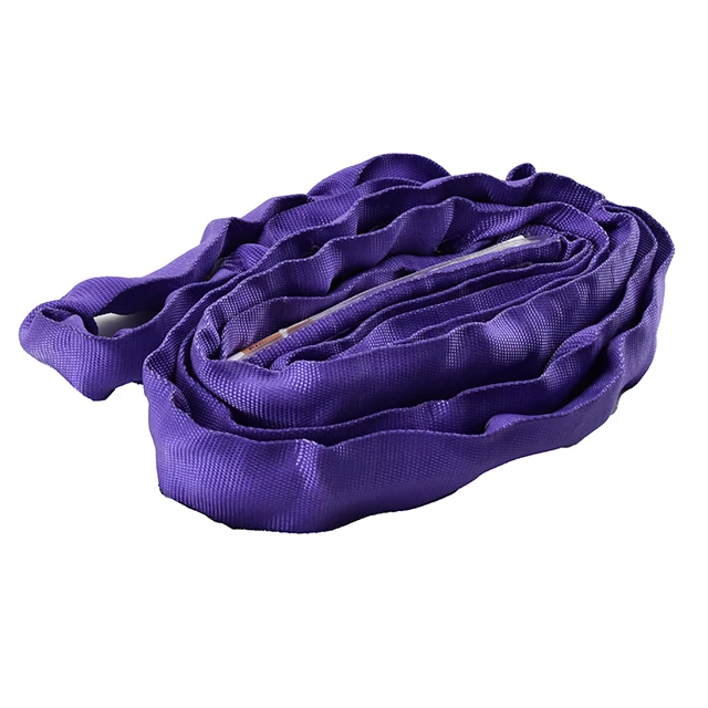 1t 2600lbs Purple Double Layer Soft Eslinga Lifting Webbing Textile Polyester Round Sling