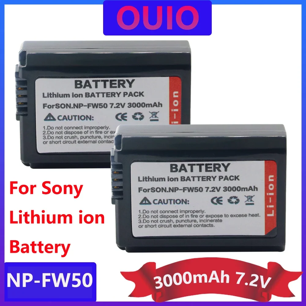 3000mAh NP-FW50 NP FW50 Battery  for Sony A6000 A6400 A6300 A6500 A7 A7II A7RII A7SII A7S A7S2 A7R