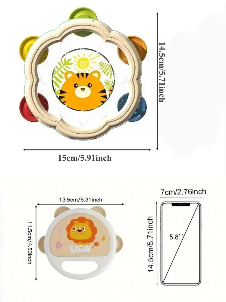 2 サイズベビー楽器ドラムモンテッソーリおもちゃ 6 12 ヶ月ガラガラ幼児のためのインタラクティブ音楽教育子供のおもちゃ