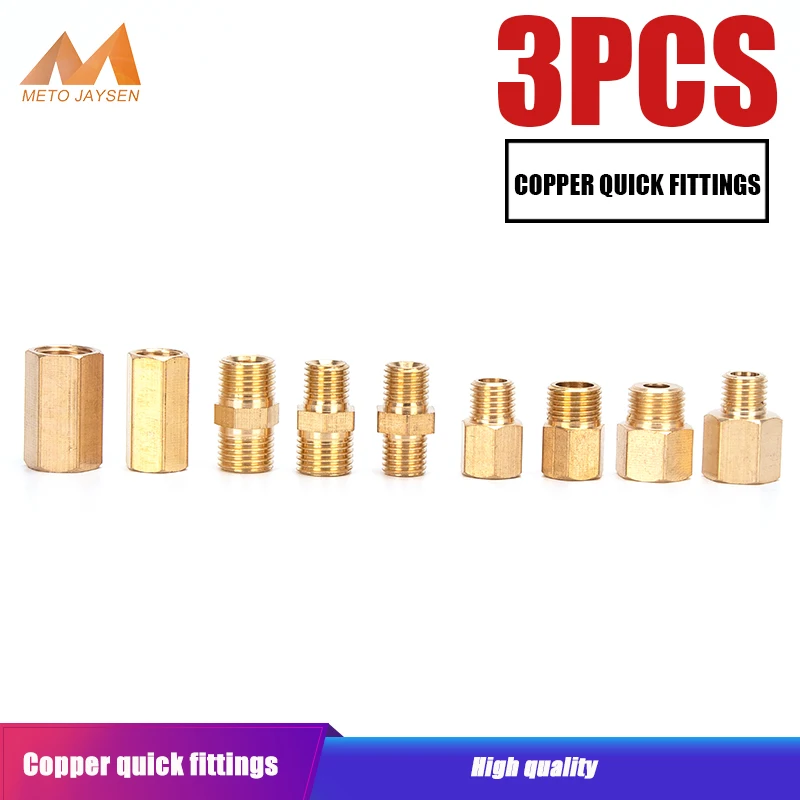 

Copper Double End Male Plug Quick Coupler Connector M10x1 M8x1 Female Male Thread Air Socket Connection Fittings 3pcs/set