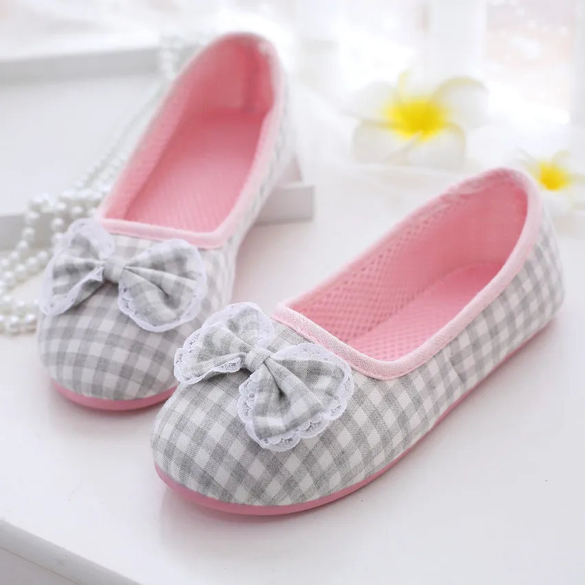 

Korean Style Plaid Summer Thin Maternity Slip-On Padded Heel Slippers Indoor Anti-Slip Soft Bottom Floor Shoes for Women