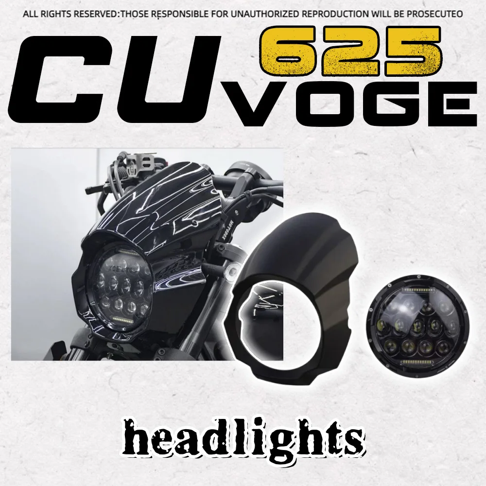 

Для VOGE CU625 крышка головы свиньи специальной формы 7-дюймовая мультиламповая фара в сборе переднее лобовое стекло Voge cu625 voge 625cu