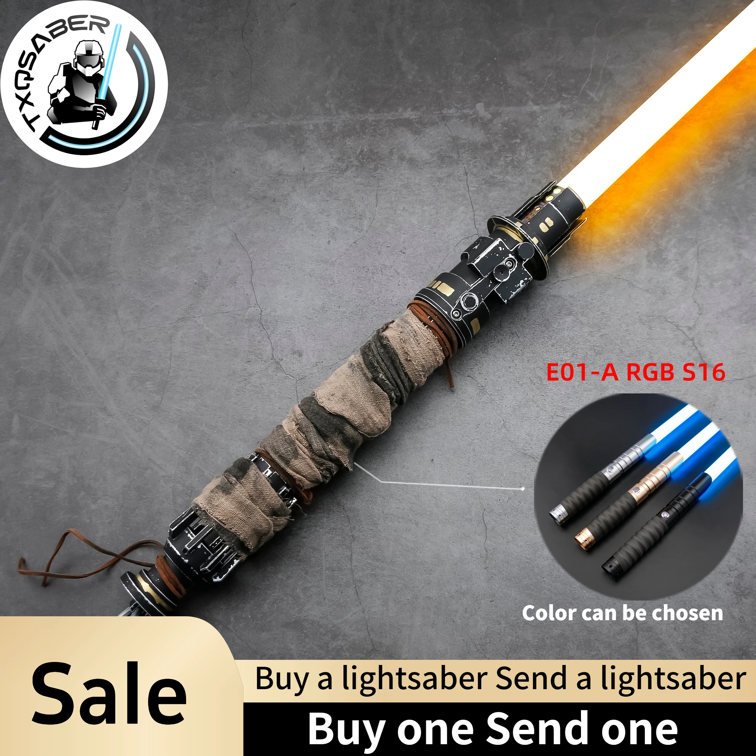 

TXQSABER Replica Lightsaber Boone SDRGB Pixel Light Sword FOC Smooth Swing Blaster Metal Hilt Jedi Laser Sword Toys for Adult