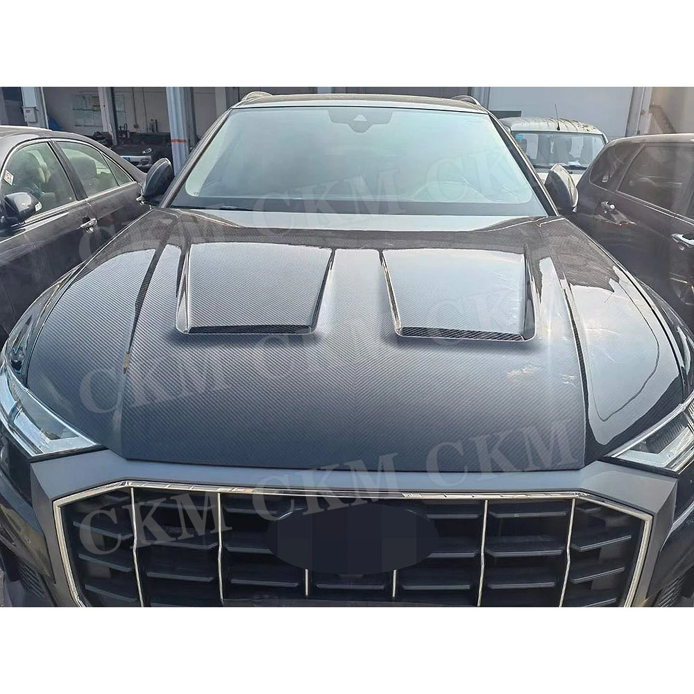 

Комплекты кузова из углеродного волокна, передний капот двигателя автомобиля, вентиляционная крышка, аксессуары для Audi Q8 SQ8 RSQ8 2019-2023, капот двигателя