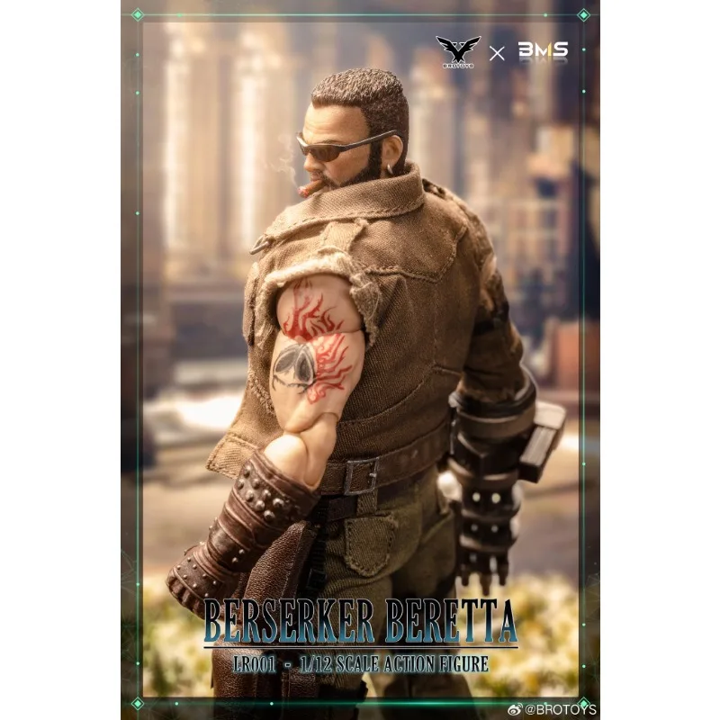 Brotoys 1:12 Scale Anime Action Figure - Movable Doll Series Barret Wallace Cloth Clothing Toy Model Ornament Gift for Boys