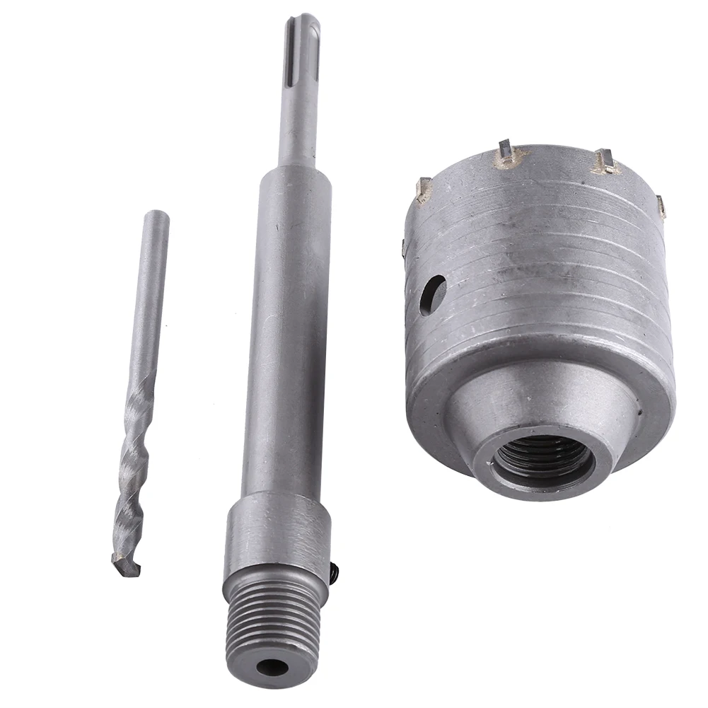 

Brickwork Hole Saw, 65mm Concrete Drill Bit Wall Hole Saw Cutter Set Brick Cement Stone 200mm Rod With Wrench