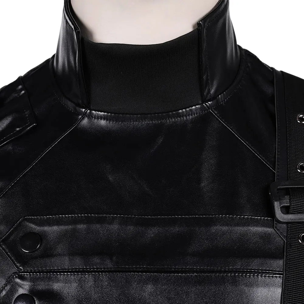 Bucky Barnes คอสเพลย์เครื่องแต่งกายสีดําภาพยนตร์ Bolts of Thunder Roleplay ชายผู้ใหญ่ชุดปลอมตัวฮาโลวีน Carnival Party ชุด