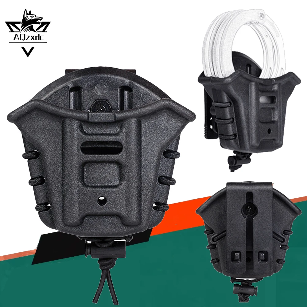 

Tactical Handcuffs Case Elastomer-Adjustable Quick-Release Handcuffs Case Compatible with Waistband Vest for CS Hunting Shooting