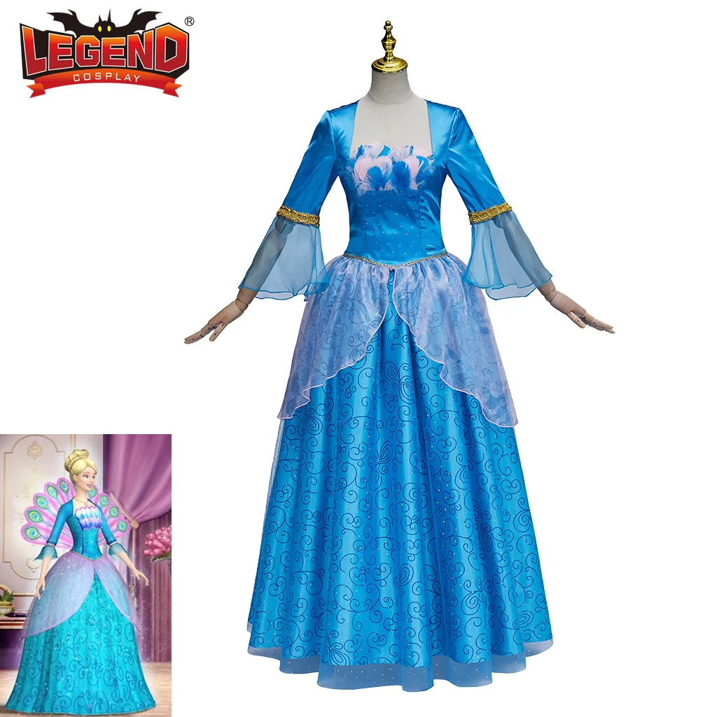 

Rosella Cosplay Costume Island Princess Cosplay Peacock Dress Fancy Princess Costume Women Adults Ball Gown Dress