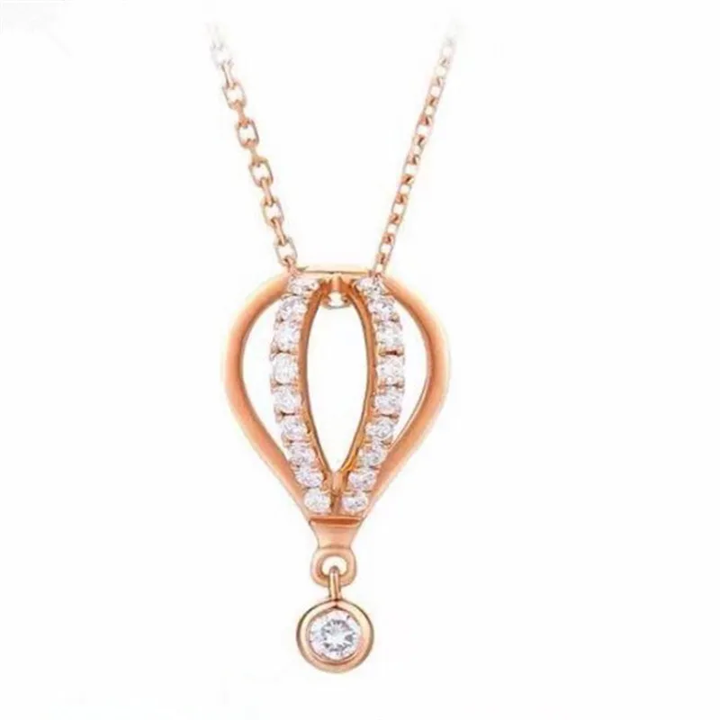 ZHENSHIYUAN Lefei Fashion Luxury Classic Moissanite Creative Hot Air Balloon Necklaces Charm Women 925 Silver Party Jewelry Gift